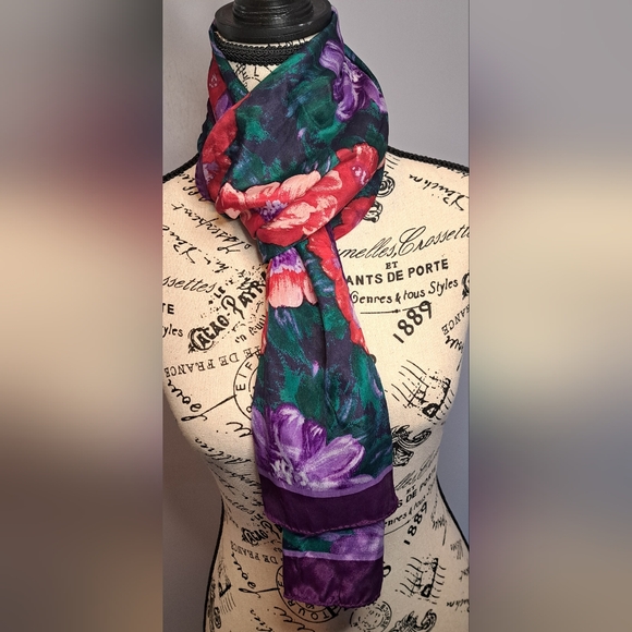 Vintage Careta 💯 silk scarf japan - Picture 2 of 11